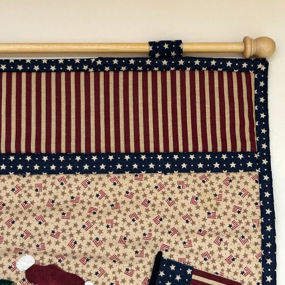 Star Spangled Santa with Bag Christmas Wall Hanging Quilt Primitive Debbie Mum - Picture 8 of 15